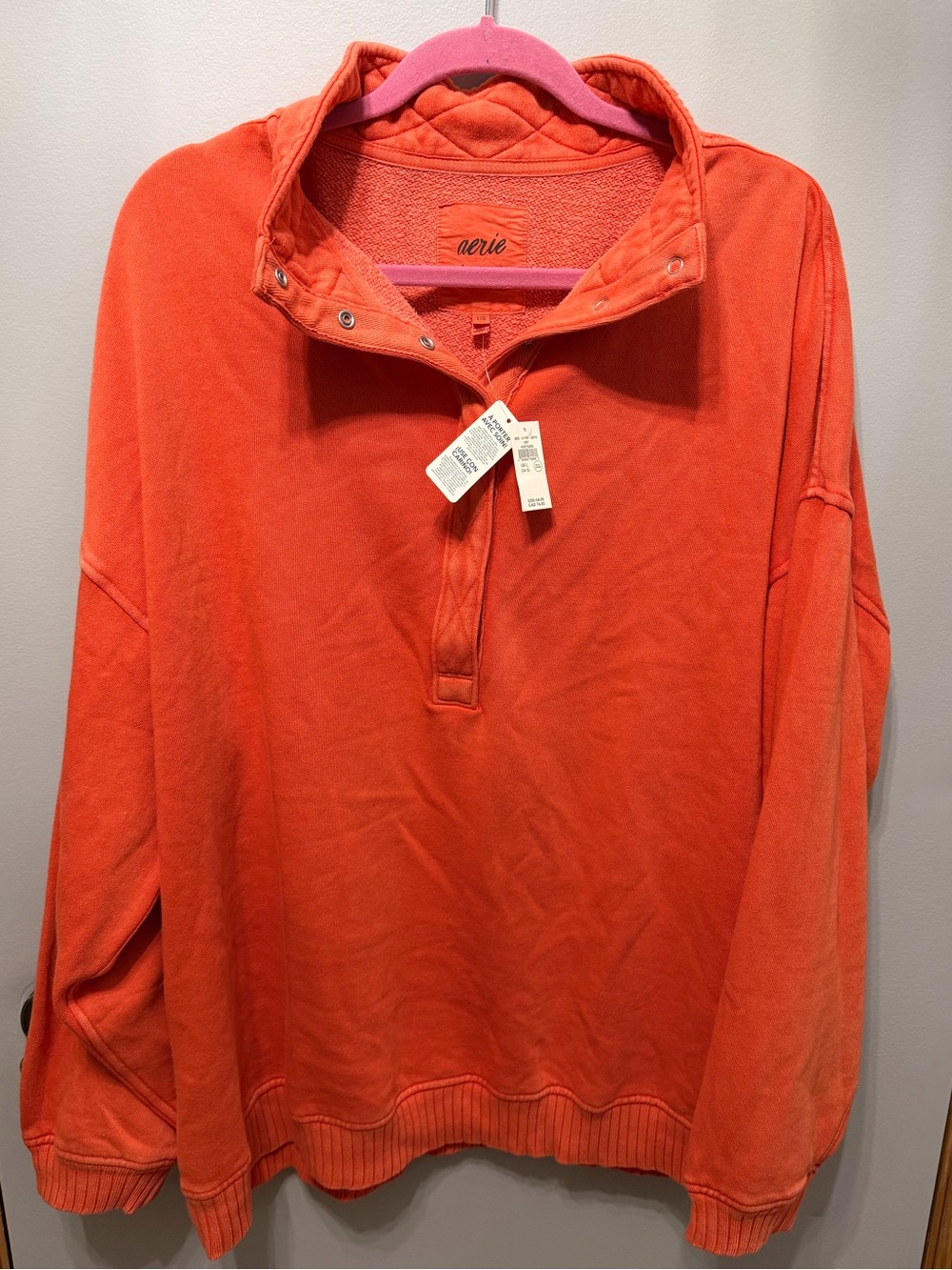 NWT Aerie Oh Snap! Oversized Sweatshirt in Orange Flare - Size Large